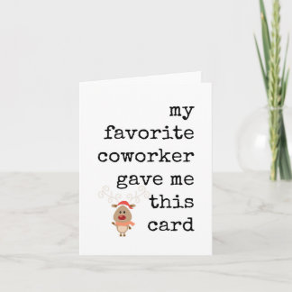 Christmas Card, Funny, Cute, Coworker Card