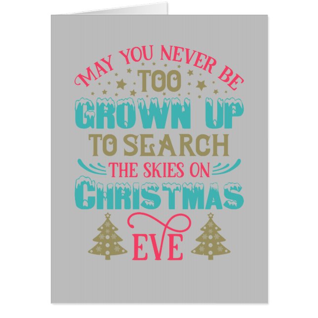 Christmas Card Funny Quote Blue Red Text   (Front)
