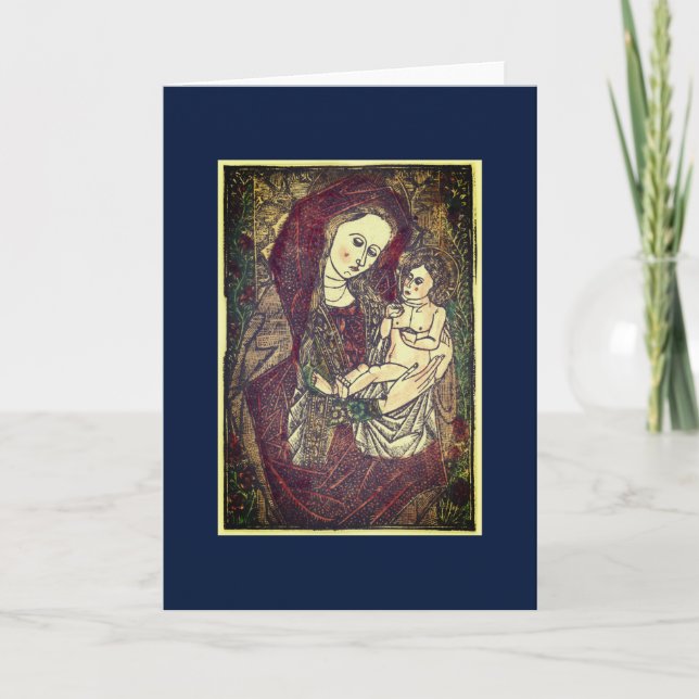 CHRISTMAS Card GERMAN MADONNA AND CHILD (Front)