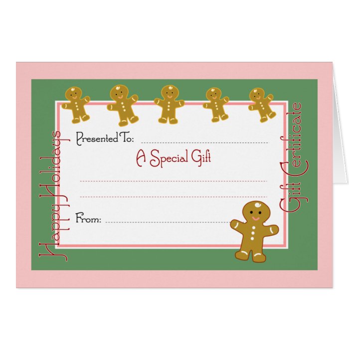 Christmas Card Gift Certificate