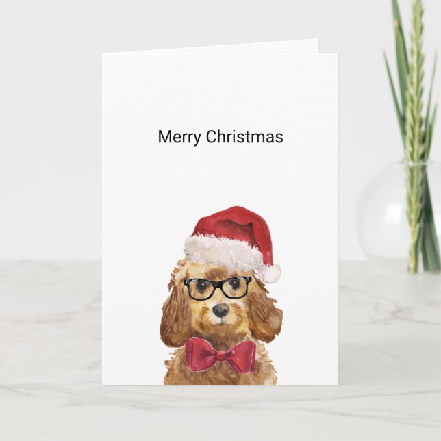 Christmas Card, Golden Honey Cockapoo Card (Front)