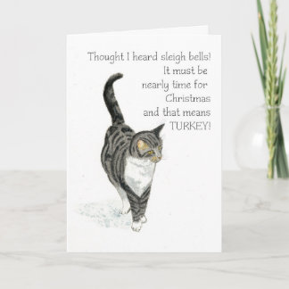 Christmas Card - Grey Tabby Cat