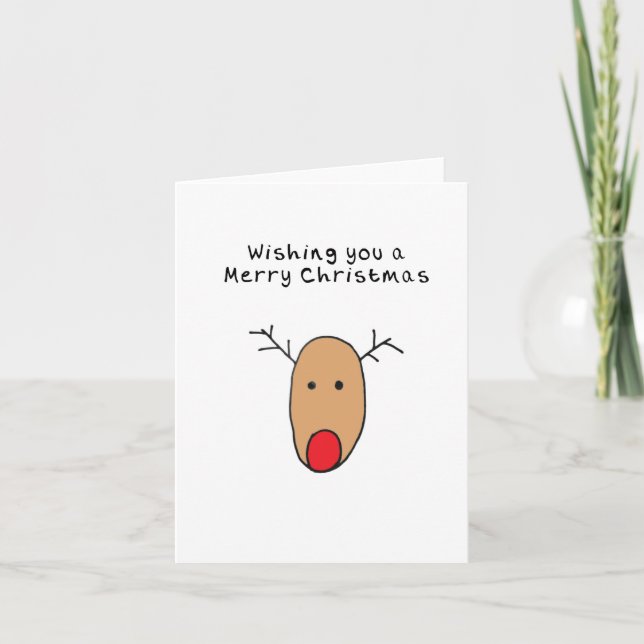 Christmas Card Hand Drawn Reindeer (Front)