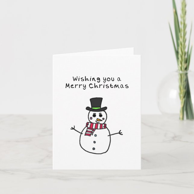 Christmas Card Hand Drawn Snowman (Front)