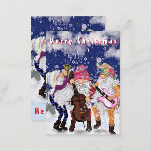 Christmas Card Happy Gnomes Music Band _ Fun