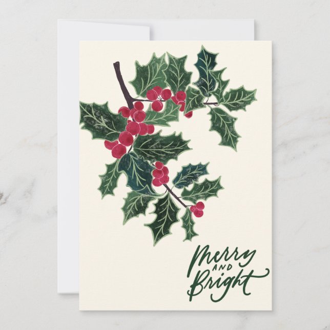 Christmas card holly tree (Front)