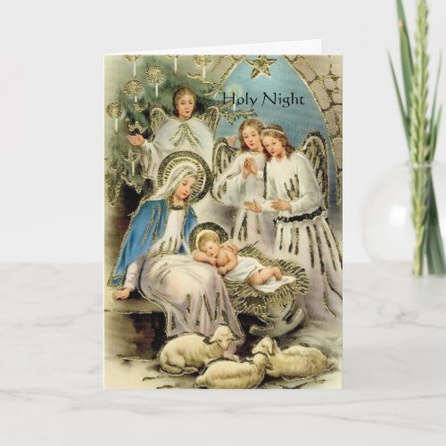 Christmas card Holy Night Religious inspired Holiday Card