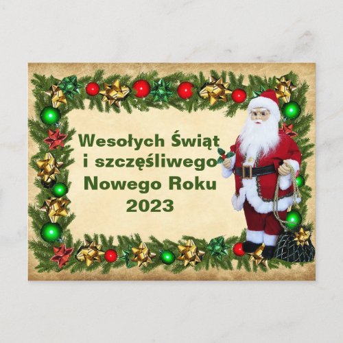 Christmas Card in Polish Wesołych Świąt