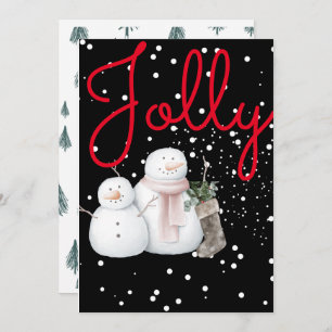 Christmas card , jolly snowmen .