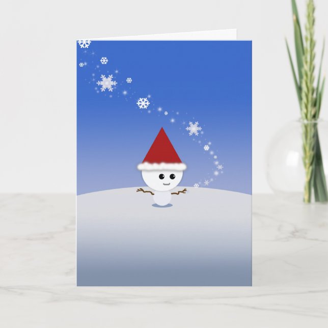 Christmas Card Kawaii Snowman Cute! (Front)