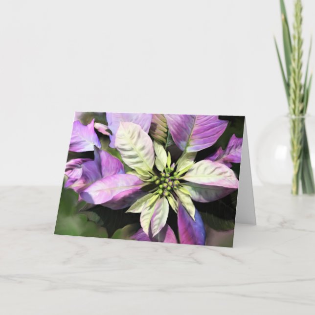 Christmas Card - Lavender Poinsettia (Front)