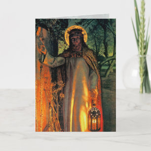 Christmas Card - Light of the World by W.H.Hunt
