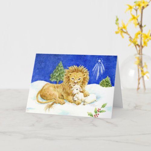 Christmas Card Lion and Lamb