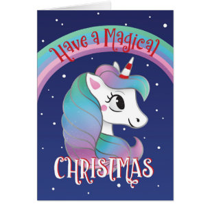 Christmas Card magical Christmas unicorn sparkling