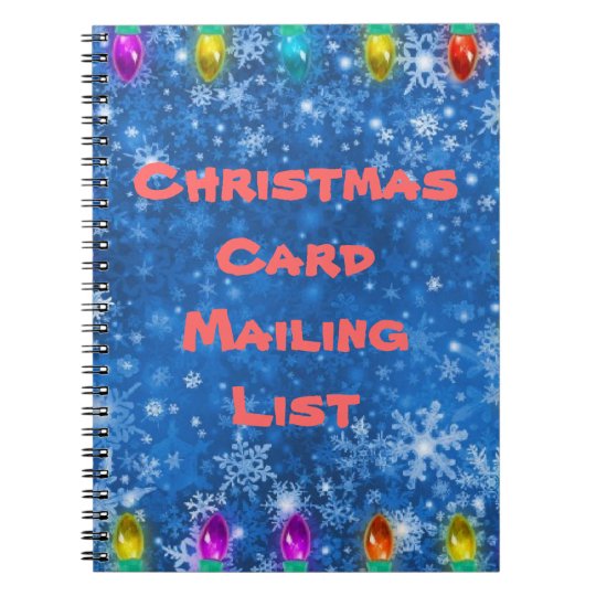 Christmas Card Mailing List Notebook