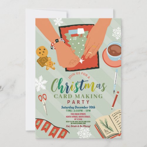 Christmas Card Making Festive Party Girls Paper