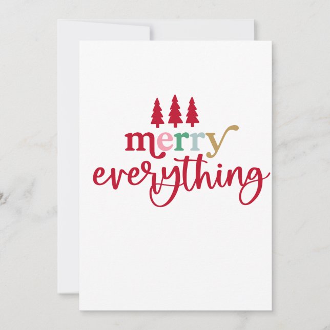 Christmas Card, Merry Everything Holiday Card (Front)