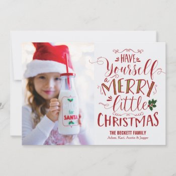 Christmas Card - Merry Little Christmas by KarisGraphicDesign at Zazzle