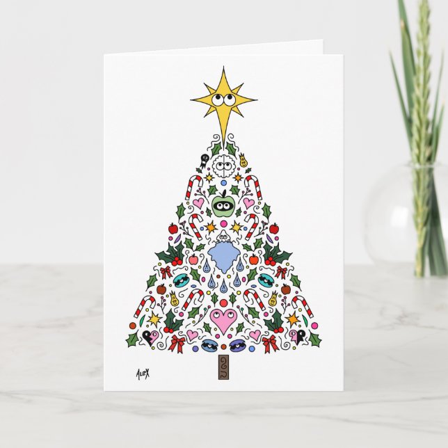 Christmas Card Miracle of Awakening Tree White (Front)