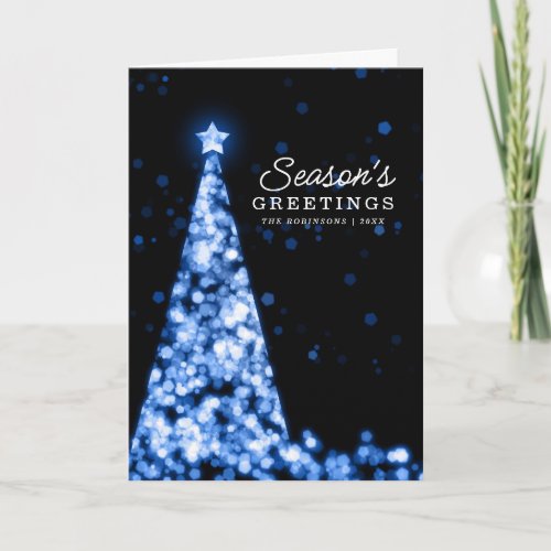 Christmas Card  Modern Xmas Tree Blue 