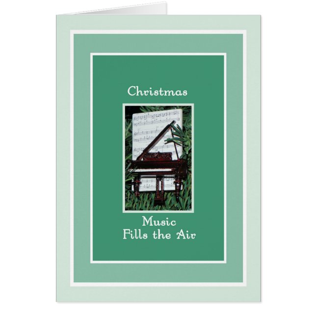 Christmas Card, Music Fills the Air with Piano (Front)