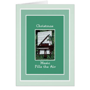Christmas Card, Music Fills the Air with Piano Cards
