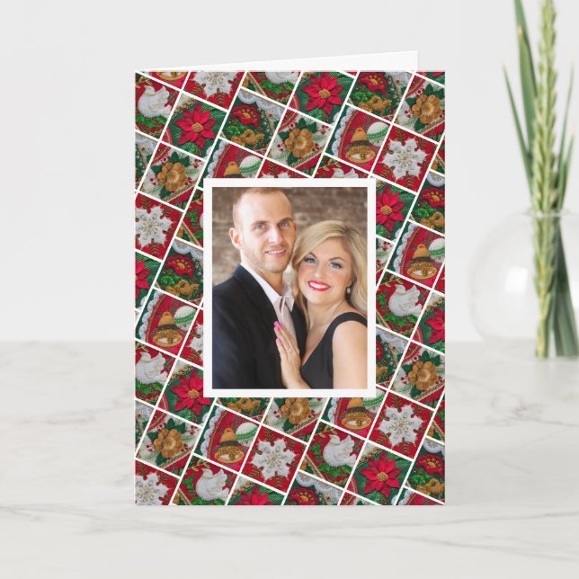 Christmas Card Personalize Photo Text & Signature (Front)