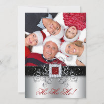 Christmas Card Photo Santa Belt Glitter Black