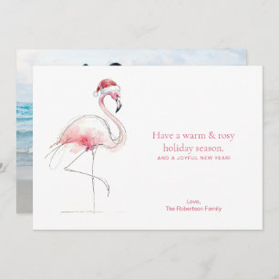 CHRISTMAS CARD Pink Flamingo Florida Holiday Card