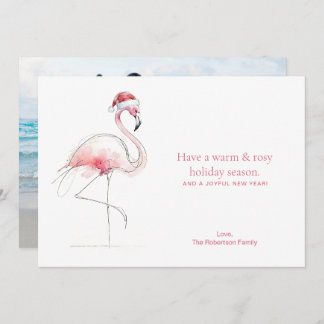 CHRISTMAS CARD Pink Flamingo Florida Holiday Card