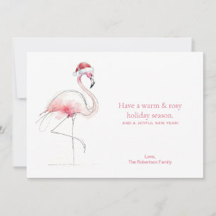 CHRISTMAS CARD Pink Flamingo Florida Holiday Card