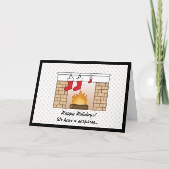 Christmas Card Pregnancy Announcement by FuzzyFeeling at Zazzle