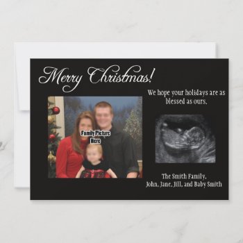 Christmas Card Pregnancy Announcement Ultrasound by FuzzyFeeling at Zazzle