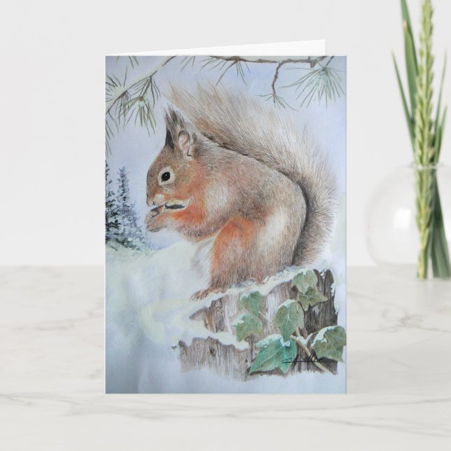 Christmas Card - Red Squirrel (Front)
