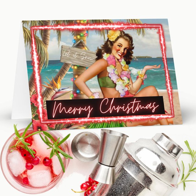 Christmas Card - Retro - Tropical - "Let It Snow" (Creator Uploaded)
