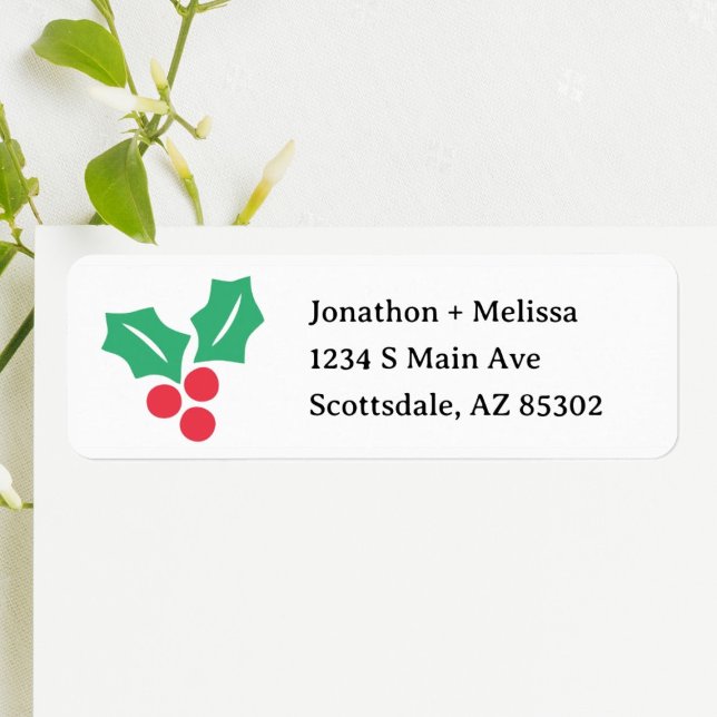 Christmas Card Return Address with Mistletoe Label (Creator Uploaded)