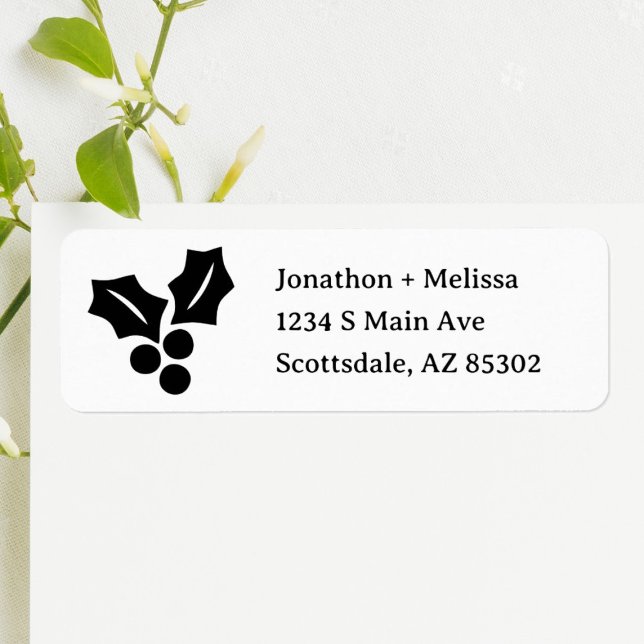 Christmas Card Return Address with Mistletoe Label (Creator Uploaded)