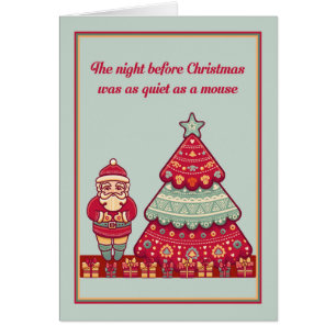 Christmas Card Santa with Tree & Presents