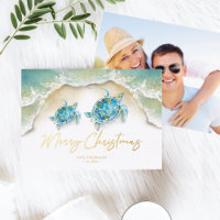 Christmas Card Seaside Sea Turtles