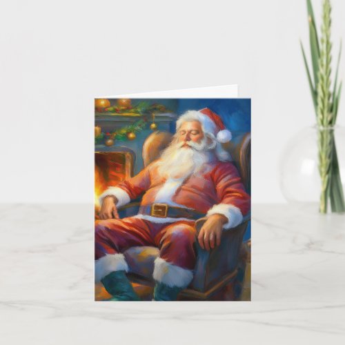 Christmas Card Sleeping Santa