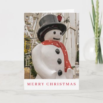 Christmas Card Snowman Figurine View by travellingdave at Zazzle