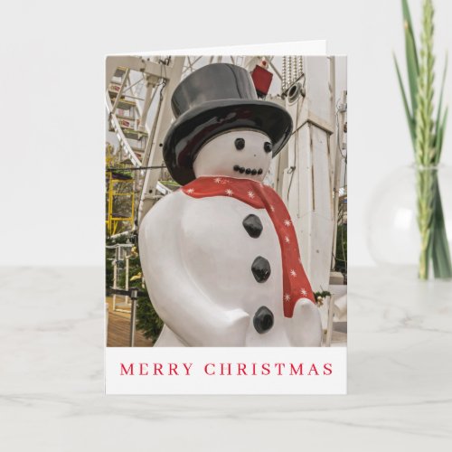 Christmas card snowman figurine view