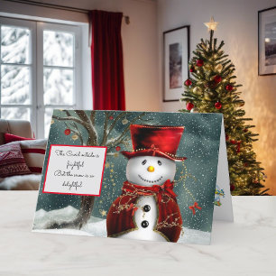 Christmas Card Snowman Personalize Photo & Names