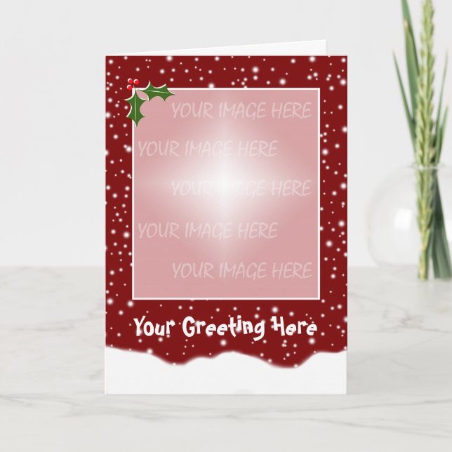 Christmas Card Snowy Template - Vertical (Front)