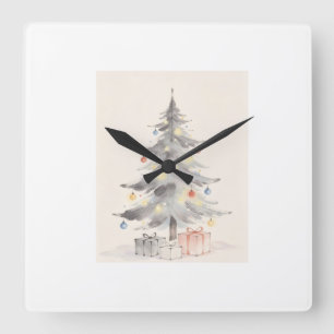 Christmas Card Square Wall Clock