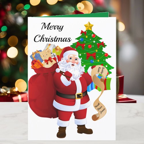 Christmas Card To Grandkids Santa List with Photo