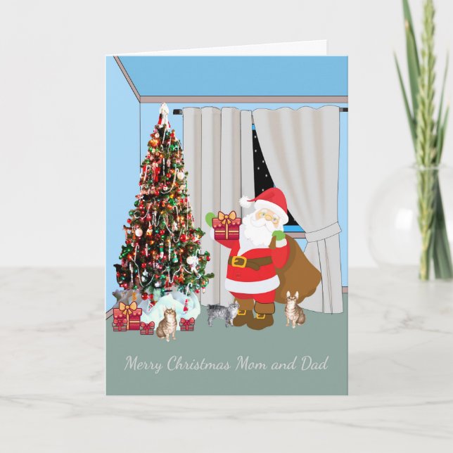 Christmas Card to Mom, Dad, from Cats (Front)