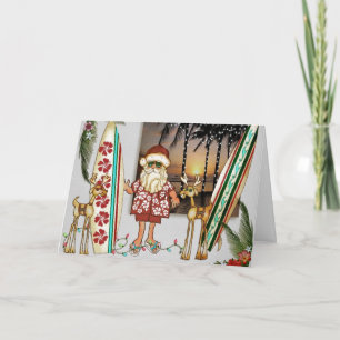 Christmas Card Tropical Santa