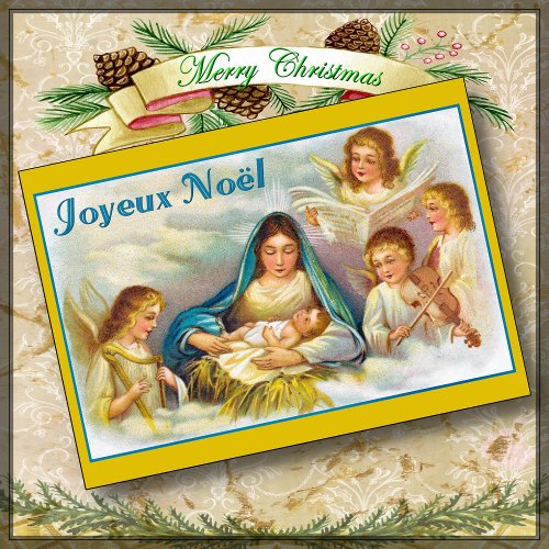 CHRISTMAS CARD _ Vintage Virgin Mary  Baby Jesus