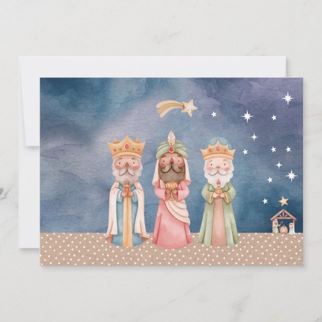 Christmas card w/ The Wise Men watercolor (Front)